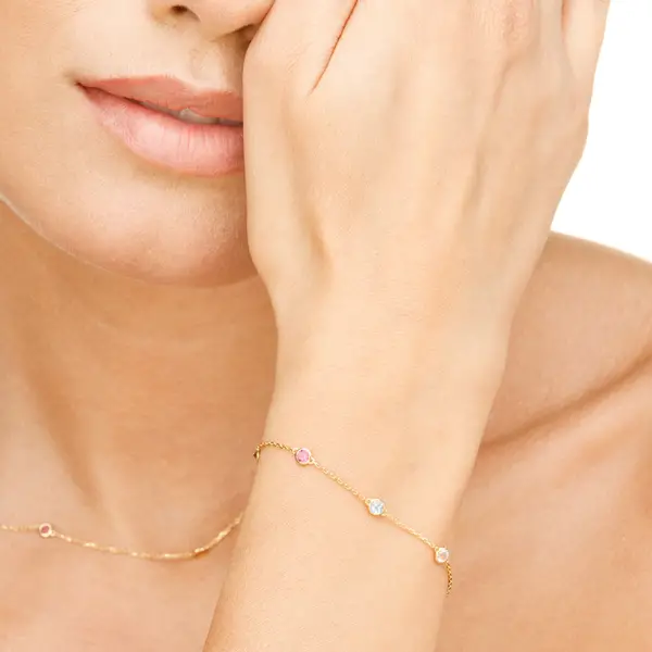 Leaf Jewelry Armkette Fine Gems, 14K Gelbgold Valentinstagsangebot