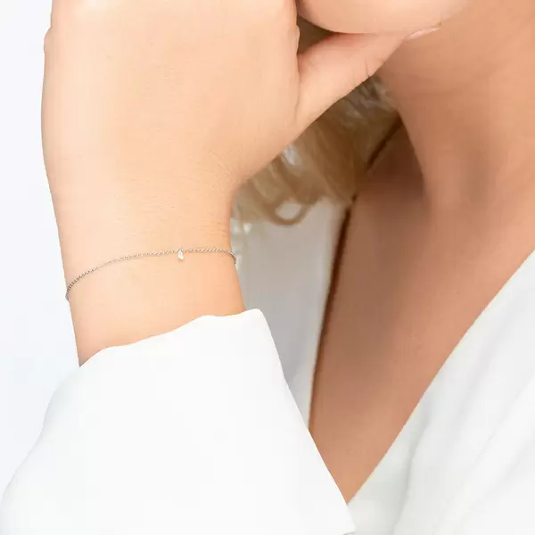 Leaf Jewelry Armkette Pure Diamanten, 18 K Weißgold Lagerräumung