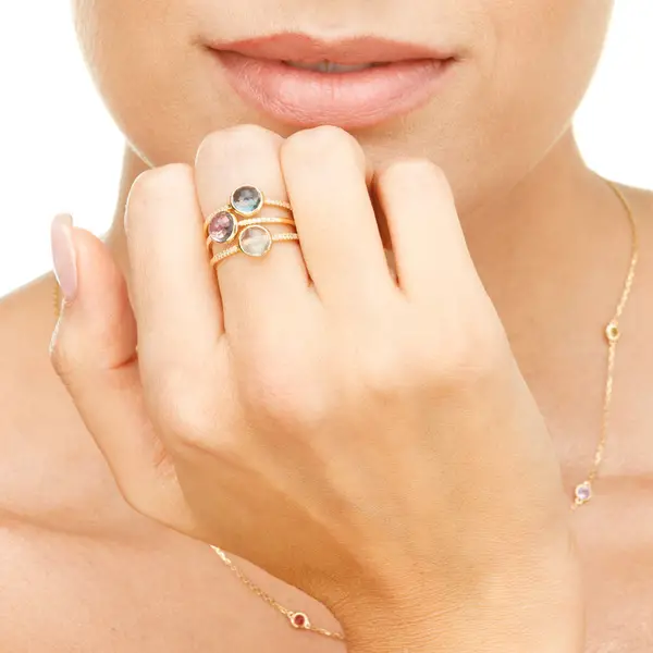 Leaf Jewelry Ring Amethyst mit Diamanten, 14K Gelbgold Bestseller