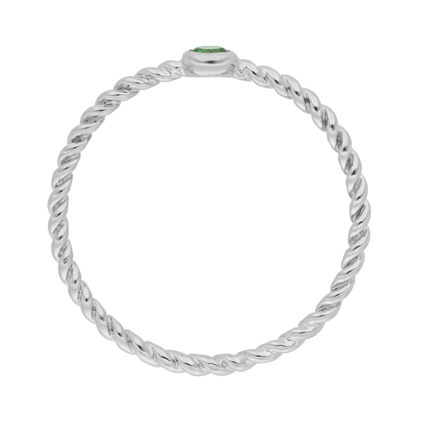 Leaf Jewelry Ring Twist Smaragd, 14K Weißgold Riesige Ersparnisse
