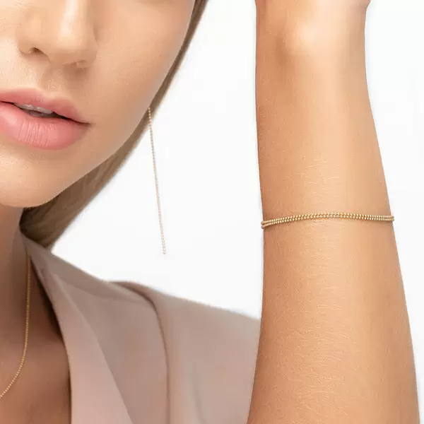 Leaf Jewelry Armkette Ball Chain Double, 14 K Gelbgold Super Sparpreis