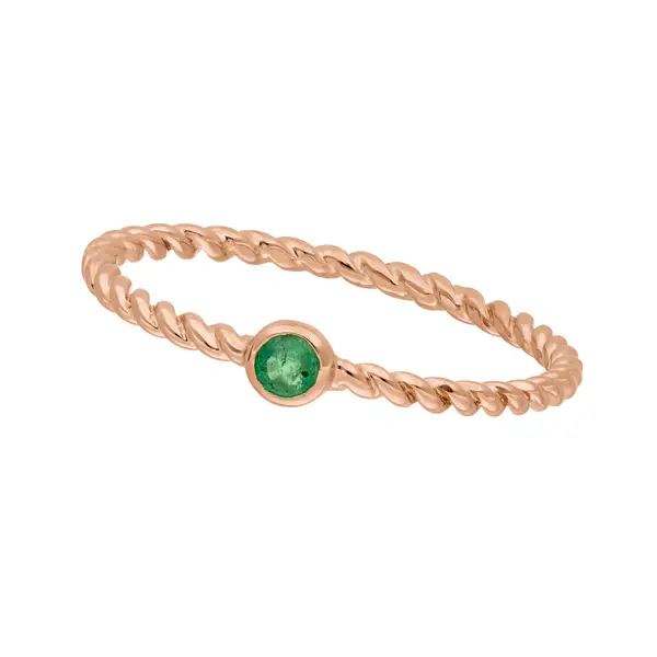 Leaf Jewelry Ring Twist Smaragd, 14K Rosegold Wochenangebot
