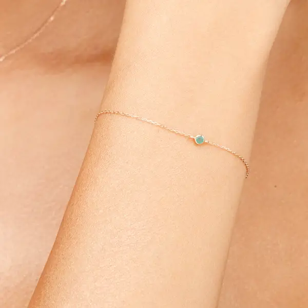 Leaf Jewelry Armkette Smaragd, 14K Weißgold Kostenlose Rückgabe