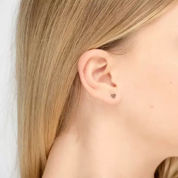 Leaf Jewelry Ohrstecker Herz, 14 K Rosegold Zeitbegrenzte Promotion