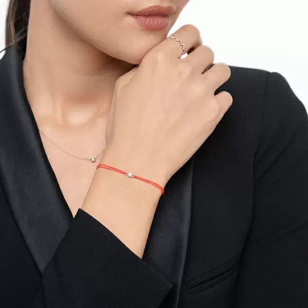 Leaf Jewelry Glücksbändchen "my first diamond", 14K Rosegold, Beige Bis zu 50% Rabatt