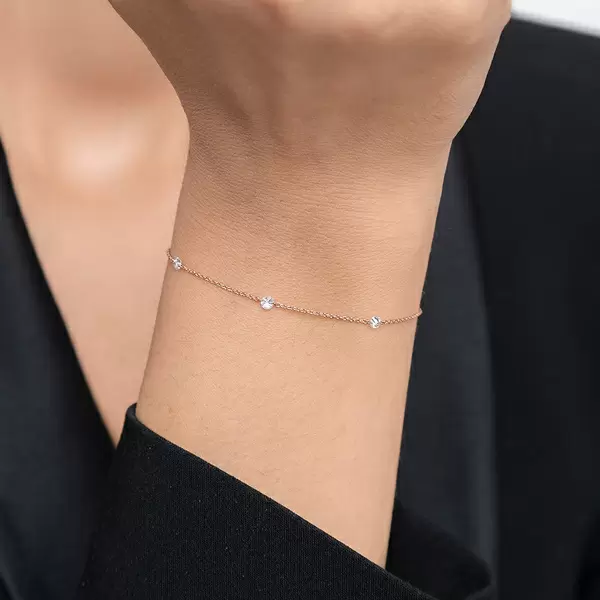Leaf Jewelry Armkette Pure Triple Diamant, 18 K Rosegold Bis zu 65% Rabatt