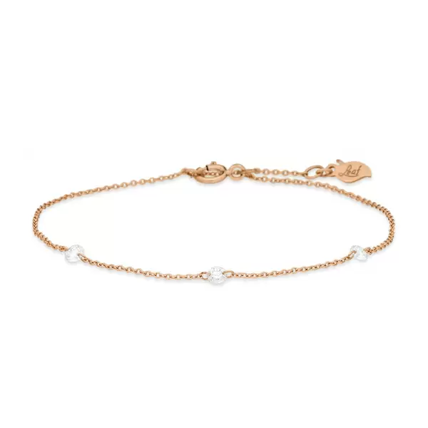 Leaf Jewelry Armkette Pure Triple Diamant, 18 K Rosegold Bis zu 65% Rabatt
