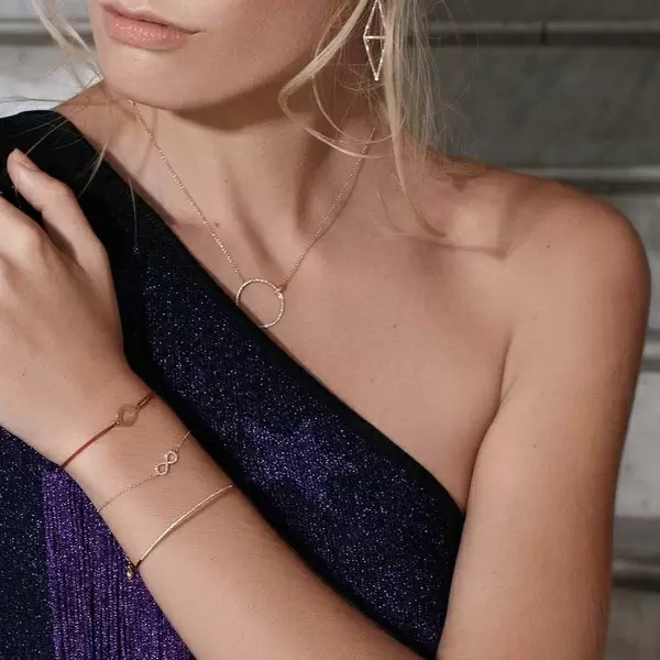 Leaf Jewelry Armkette Infinity mit Diamanten, 18 K Gelbgold Nur für heute