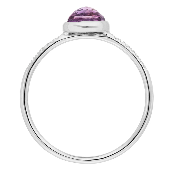 Leaf Jewelry Ring Amethyst mit Diamanten, 14K Weißgold Sonderangebot der Fabrik