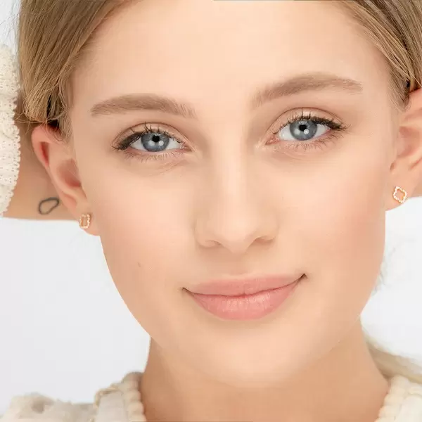 Leaf Jewelry Ohrstecker Clover mit Diamanten, 18 K Gelbgold Vierteljährliche Förderung