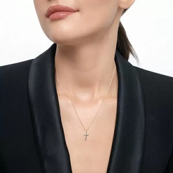 Leaf Jewelry Halskette Kreuz, 14 K Gelbgold Bis zu 55% Rabatt