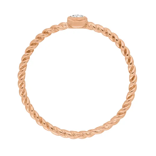 Leaf Jewelry Ring Solitaire, 18 K Rosegold Kostenloser Versand international
