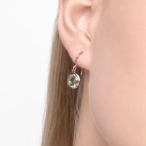 Leaf Jewelry Ohrringe Grüner Amethyst, 14 K Rosegold Fabrikladen