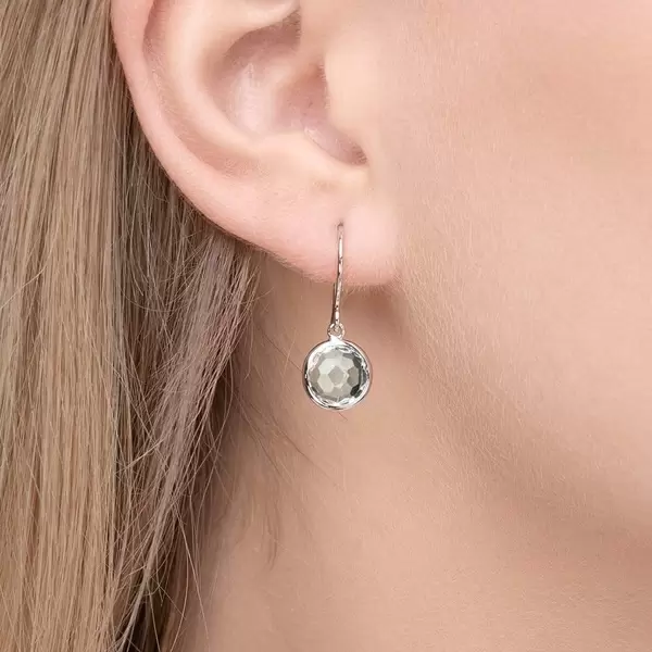 Leaf Jewelry Ohrringe Grüner Amethyst, 14 K Weißgold Speichern exportieren