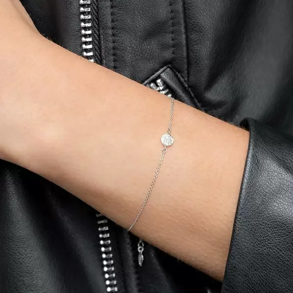 Leaf Jewelry Armkette Pavé mit Diamanten, 18 K Weißgold Black Friday Preise
