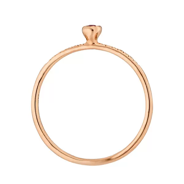 Leaf Jewelry Verlobungsring Petite, Ruby, 14 K Rosegold zollfrei