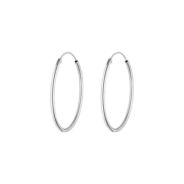 Leaf Jewelry Creole Rund L, 40mm, 14 K Weissgold Rabatte dieses Monats