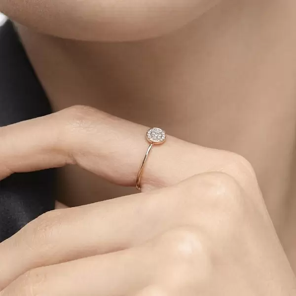 Leaf Jewelry Ring Pave mit Diamanten, 18 K Gelbgold Verkauf