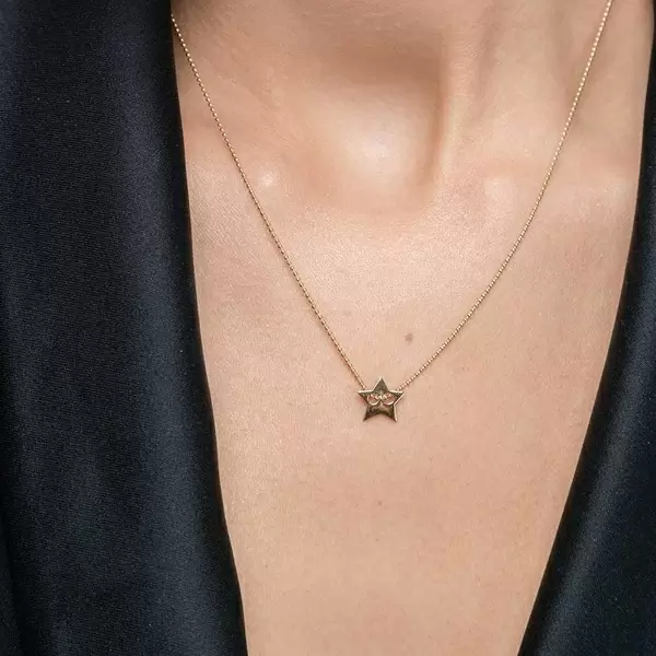 Leaf Jewelry Halskette Star, 14 K Gelbgold Angebote