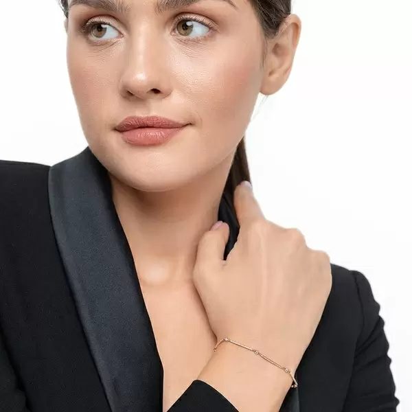 Leaf Jewelry Armband Bar, 18K Rosegold, Diamanten Fabrik Onlineshop