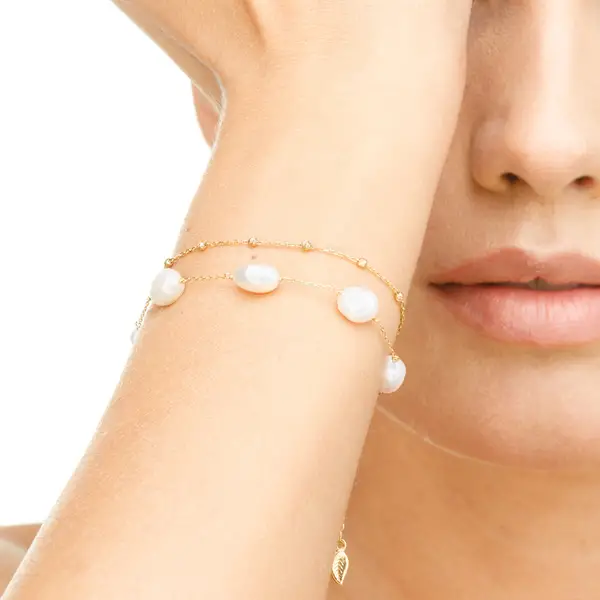 Leaf Jewelry Armkette Beads, 14K Rosegold Fabrikpreis