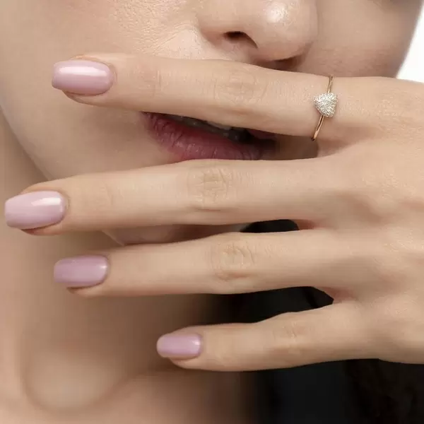 Leaf Jewelry Ring Herz Full mit Diamanten, 18 K Gelbgold Saisonschlussverkauf