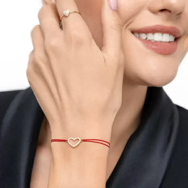 Leaf Jewelry Ring Herz Full mit Diamanten, 18 K Gelbgold Saisonschlussverkauf