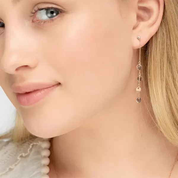 Leaf Jewelry Ohrringe Platelet Kette, 14 K Rosegold Weihnachtsangebot