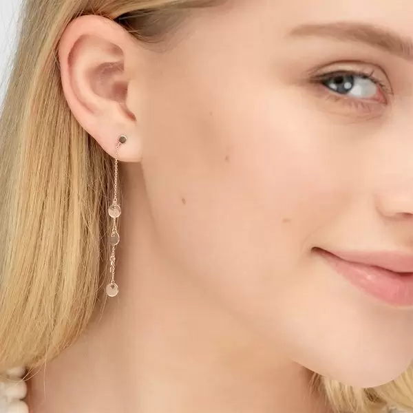 Leaf Jewelry Ohrringe Platelet Kette, 14 K Rosegold Weihnachtsangebot