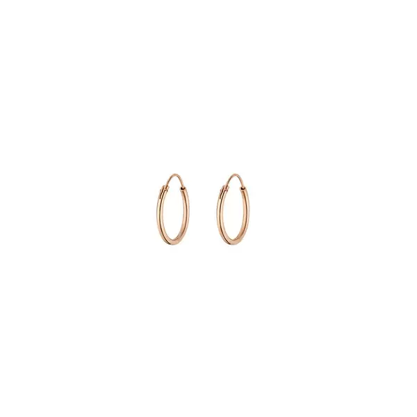 Leaf Jewelry Creole Rund S, 15mm, 14 K Rosegold Lagerräumung