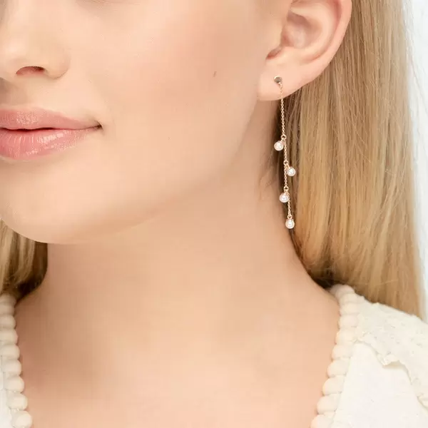 Leaf Jewelry Ohrringe Perle Kette, 14 K Rosegold Online Outlet