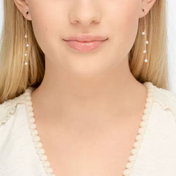 Leaf Jewelry Ohrringe Perle Kette, 14 K Rosegold Online Outlet