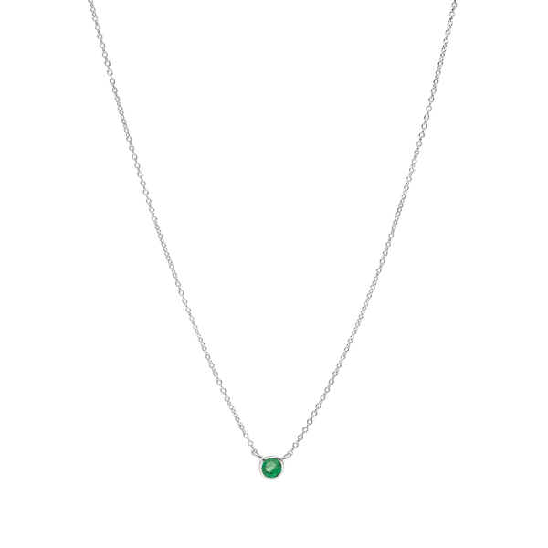 Leaf Jewelry Halskette Smaragd, 14K Weißgold Blitzangebot