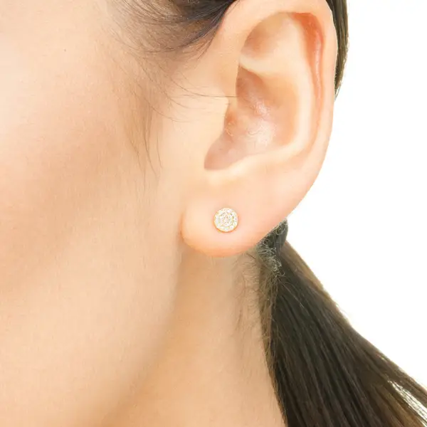 Leaf Jewelry Ohrringe Pavé mit Diamanten, 18 K Gelbgold Große Rabatte