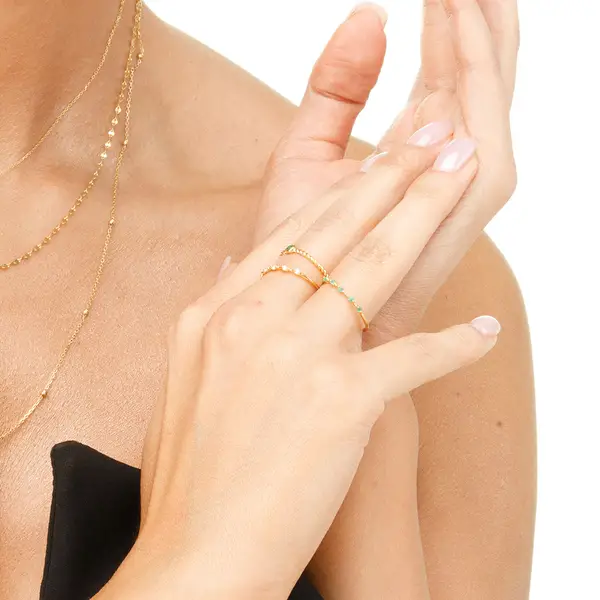 Leaf Jewelry Ring mit 5 Diamanten, 14K Gelbgold Saisonale Angebote