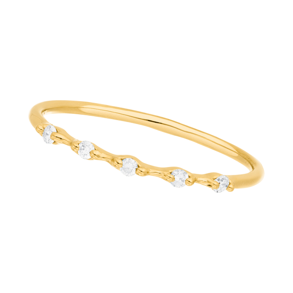 Leaf Jewelry Ring mit 5 Diamanten, 14K Gelbgold Saisonale Angebote