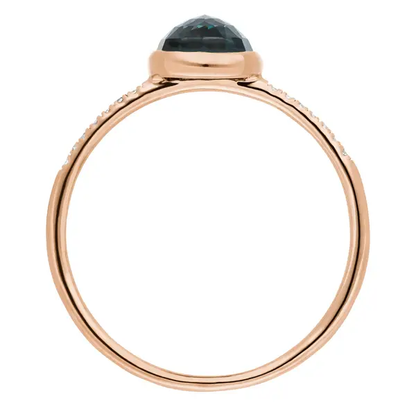 Leaf Jewelry Ring Blue Topas mit Diamanten, 14K Rosegold Kauf eins, bekomm eins gratis
