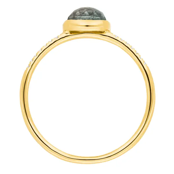 Leaf Jewelry Ring Labradorit mit Diamanten, 14K Gelbgold Sonderangebote