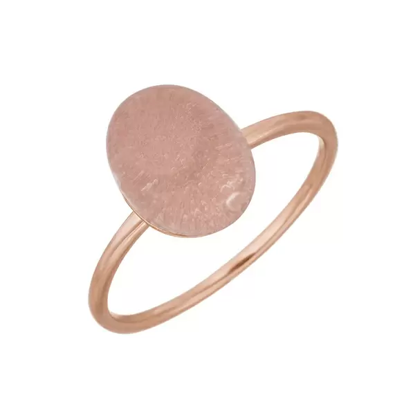 Leaf Jewelry Ring Cabochon II, 14 K Rosegold, Rosenquarz Riesige Ersparnisse