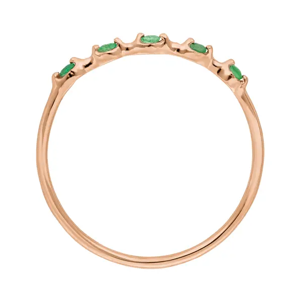 Leaf Jewelry Ring mit 5 Smaragden, 14K Rosegold Zeitbegrenzte Promotion