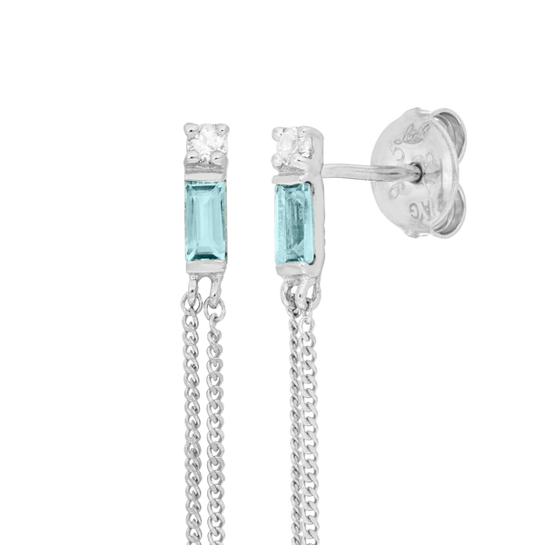 Leaf Jewelry Ohrhänger Glamour, Blue/White Topas, 925 Sterlingsilber Bis zu 50% Rabatt