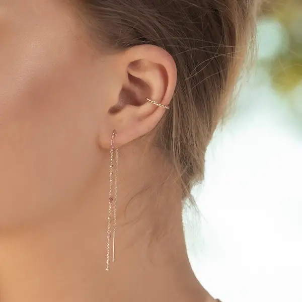 Leaf Jewelry Ohrhänger Flying Gems, Grüner Achat, 18 K Rosegold vergoldet Bis zu 60% Rabatt