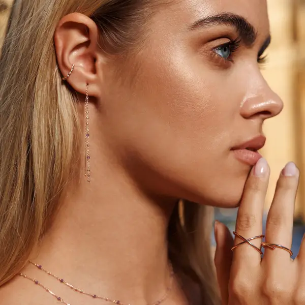 Leaf Jewelry Ohrhänger Flying Gems, Grüner Achat, 18 K Rosegold vergoldet Bis zu 60% Rabatt