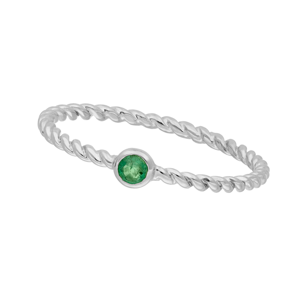 Leaf Jewelry Ring Twist Smaragd, 14K Weißgold Nur für heute