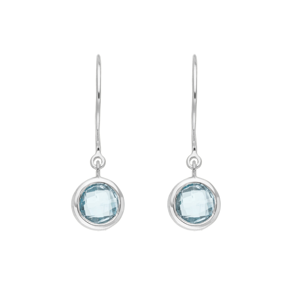 Leaf Jewelry Ohrhänger Solitär, Blauer Topaz, 925 Sterlingsilber Vierteljährliche Förderung