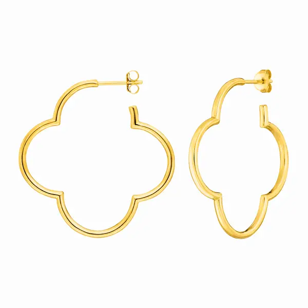 Leaf Jewelry Creole Kleeblatt, 40mm, 14 K Gelbgold Bis zu 55% Rabatt