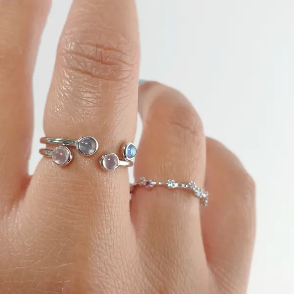 Leaf Jewelry Silber Open Ring, Labradorit 50% Rabatt mit kostenlosem Versand