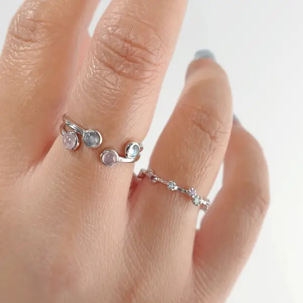 Leaf Jewelry Silber Open Ring, Labradorit 50% Rabatt mit kostenlosem Versand