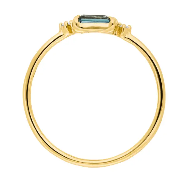 Leaf Jewelry Ring London Blue Topas, 14K Gelbgold Begrenzt auf 3 Tage