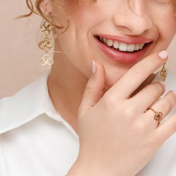 Leaf Jewelry Ohrhänger Clover Charm, 18 K Rosegold vergoldet Speichern exportieren